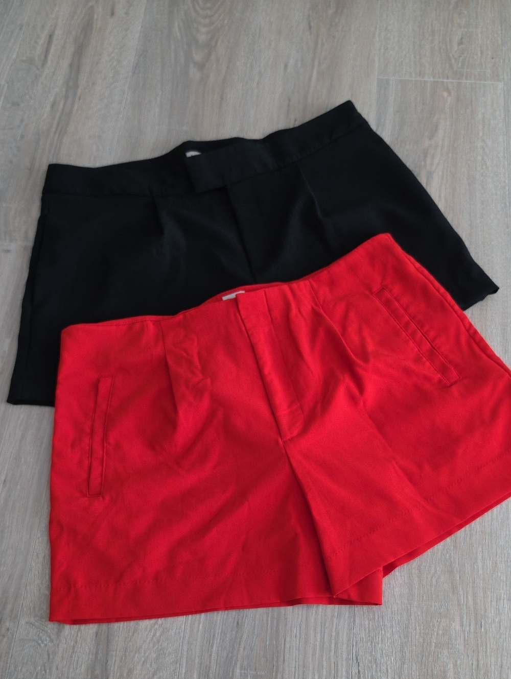 A New Day | Bundle Of 2 |Tailored Shorts - Sleek Black & Red